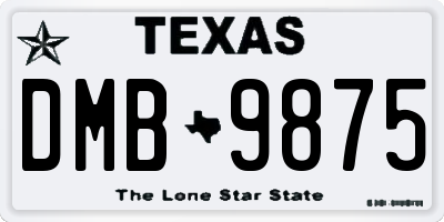 TX license plate DMB9875