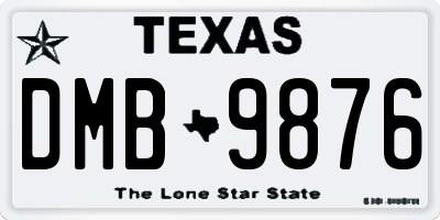 TX license plate DMB9876