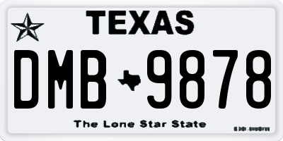 TX license plate DMB9878