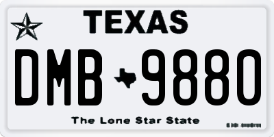 TX license plate DMB9880
