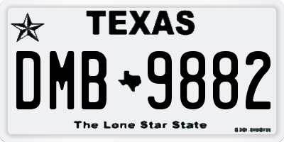 TX license plate DMB9882