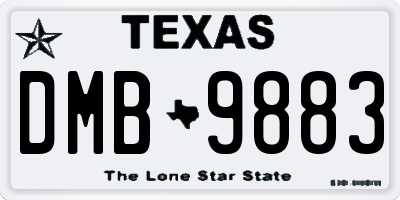 TX license plate DMB9883
