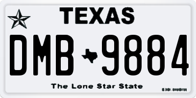 TX license plate DMB9884