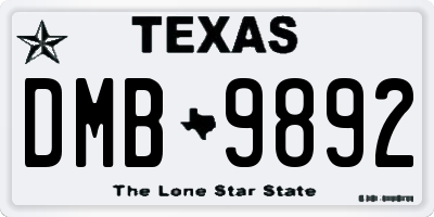 TX license plate DMB9892