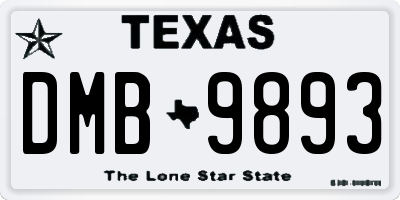 TX license plate DMB9893
