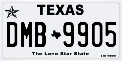 TX license plate DMB9905