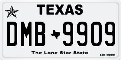 TX license plate DMB9909