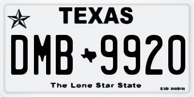 TX license plate DMB9920