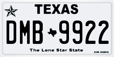 TX license plate DMB9922