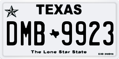 TX license plate DMB9923