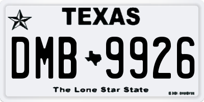 TX license plate DMB9926