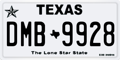 TX license plate DMB9928