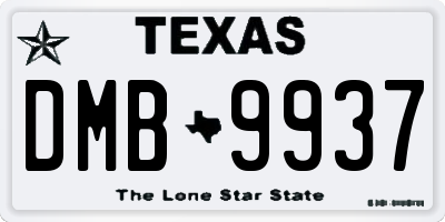 TX license plate DMB9937