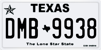 TX license plate DMB9938