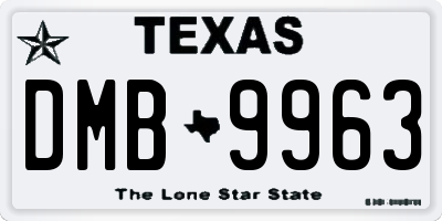 TX license plate DMB9963