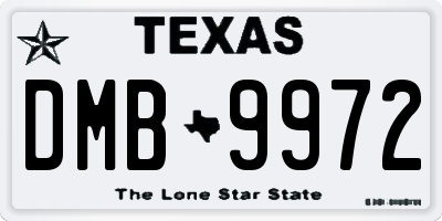 TX license plate DMB9972