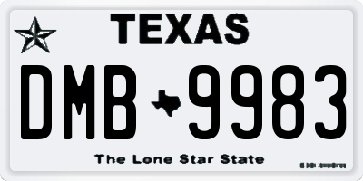 TX license plate DMB9983