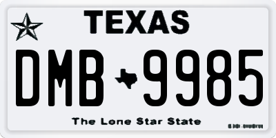TX license plate DMB9985