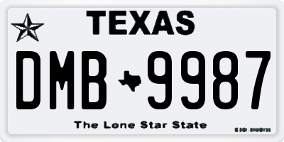 TX license plate DMB9987