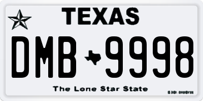 TX license plate DMB9998