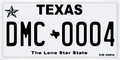 TX license plate DMC0004