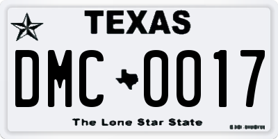 TX license plate DMC0017