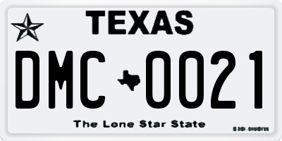 TX license plate DMC0021