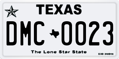 TX license plate DMC0023