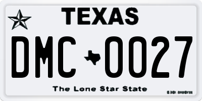 TX license plate DMC0027