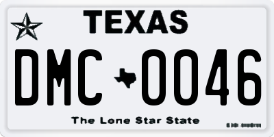 TX license plate DMC0046