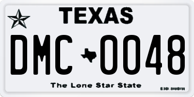 TX license plate DMC0048
