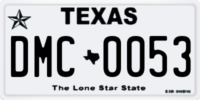 TX license plate DMC0053