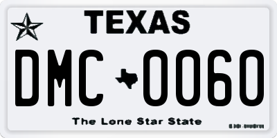 TX license plate DMC0060