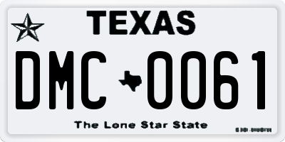 TX license plate DMC0061