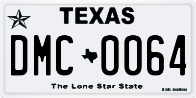TX license plate DMC0064