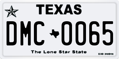 TX license plate DMC0065