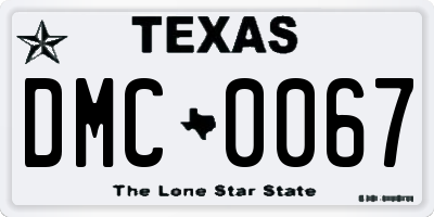 TX license plate DMC0067