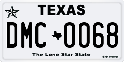 TX license plate DMC0068