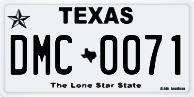 TX license plate DMC0071