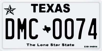 TX license plate DMC0074