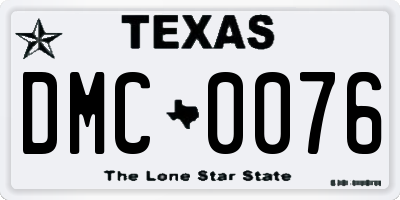 TX license plate DMC0076