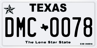 TX license plate DMC0078