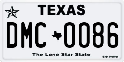 TX license plate DMC0086