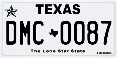 TX license plate DMC0087