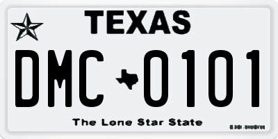 TX license plate DMC0101
