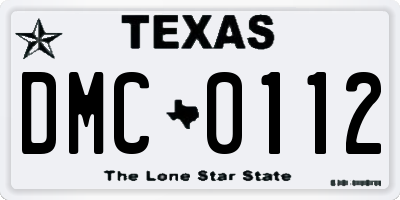 TX license plate DMC0112