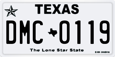 TX license plate DMC0119