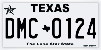 TX license plate DMC0124