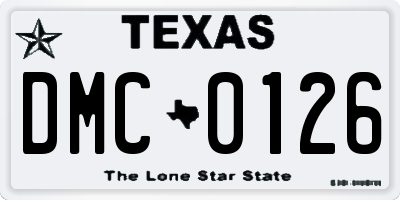 TX license plate DMC0126