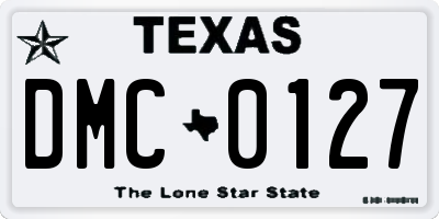TX license plate DMC0127